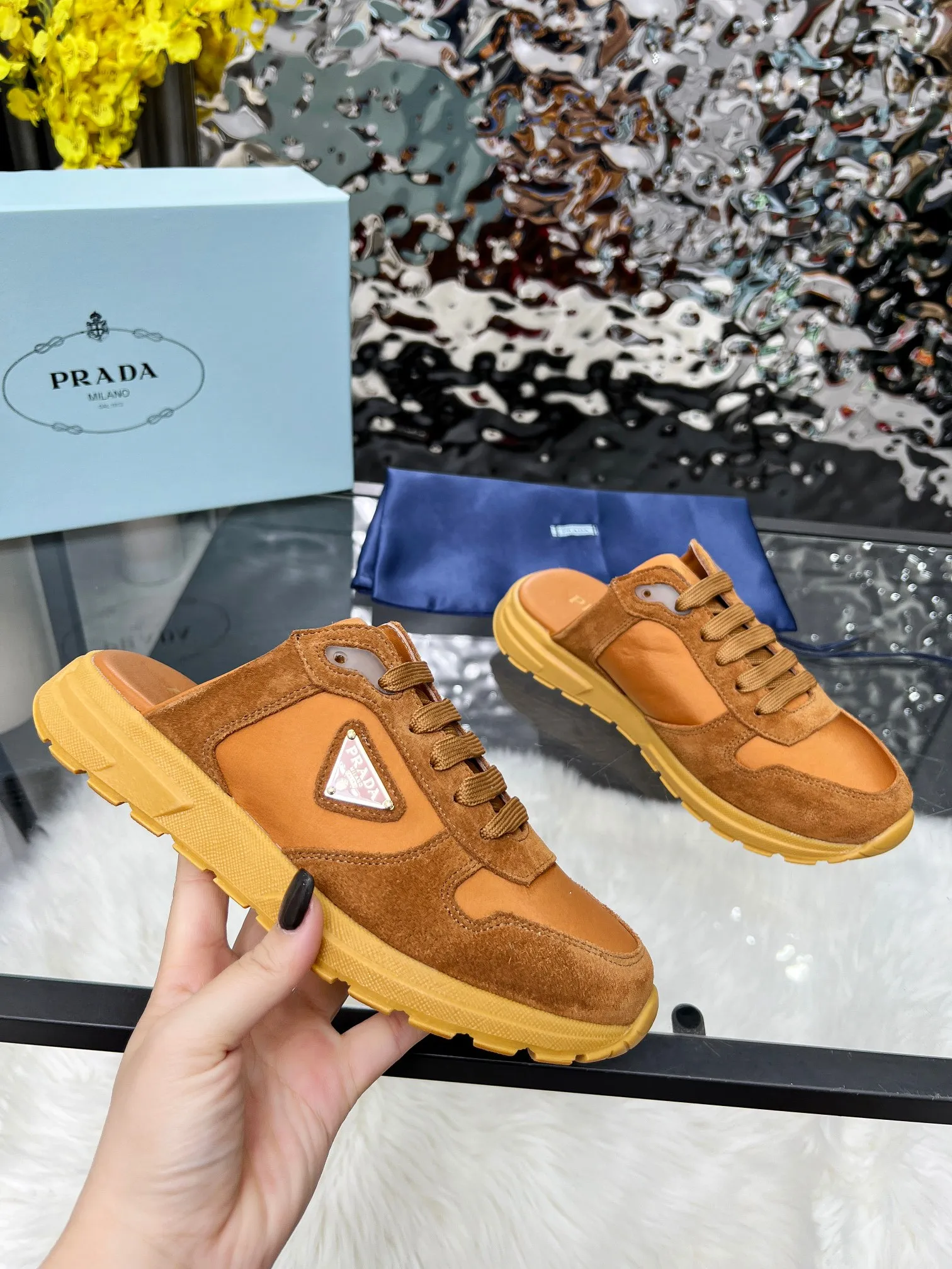 👟👟Ex-factory price 500👟👟 Prada "PRADA.." 2025 explosive model has been shipped. , original 1:1 development, four colors available 35--41 "Code 34 and 41 can be customized and cannot be returned or exchanged"